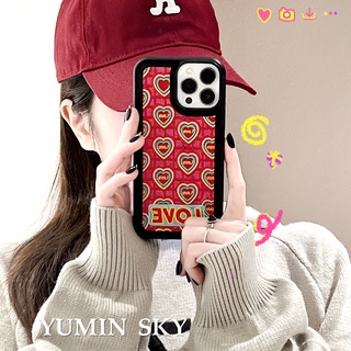 ใหม่ เคสโทรศัพท์มือถือ ปักลายหัวใจ สีแดง สร้างสรรค์ สําหรับ Apple Iphone 14pro Max 13 12 11 14pro X Xr 14plus