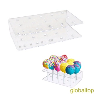 [global]15 Holes Cake Pop Stand Transparent Lollipop Holder DIY Candy Display Hook Practical Acrylic Cake Pop Rack with