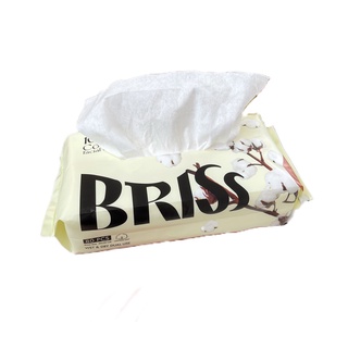 BRISS 100% Facial Cotton Tissue กระดาษเช็ดหน้าคอตตอนแท้ ไม่เปื่อยไม่ยุ่ย ช่วยลดสิว