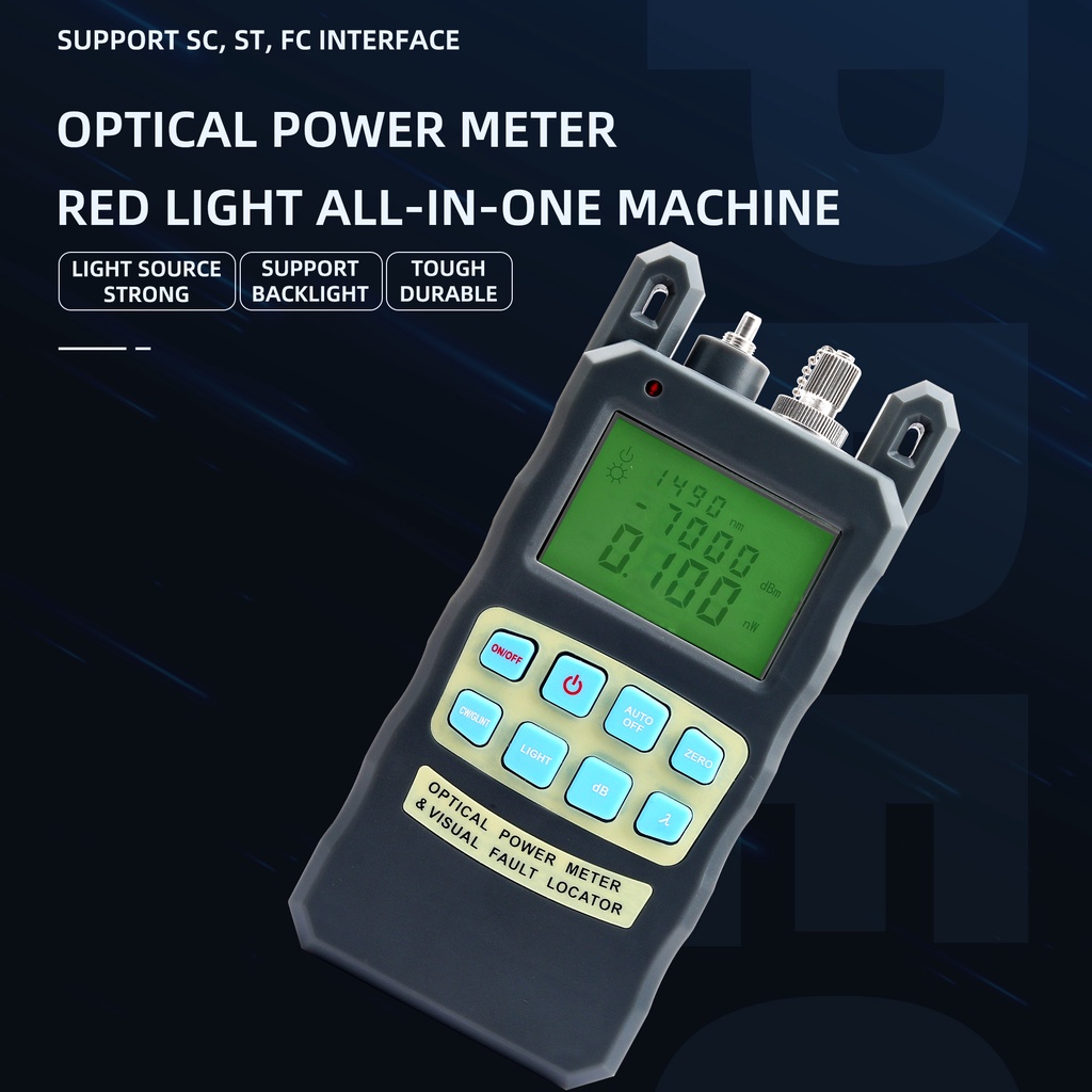 FTTH เครื่องทดสอบเครื่องมือ All-IN-ONE Fiber Optical Power Meter -70 +10dBm เครื่องทดสอบสายเคเบิล Visual Fault Locator 1mw/10mw