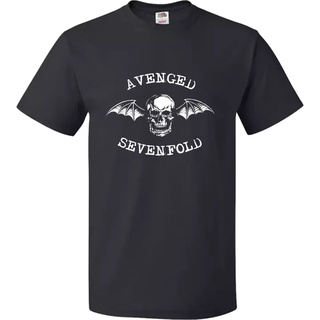 [COD]เสื้อยืดแขนสั้นลําลอง คอกลม ผ้าฝ้าย 100% พิมพ์ลายโลโก้ AVENGED SEVENFOLD BAND LOGO METAL skull IN THE DARK สไตล์วิน