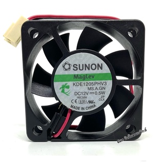 พัดลม SUNON 50x50x15 MODEL KDE1205PHV3  DC12V 0.5W. Size  2สาย