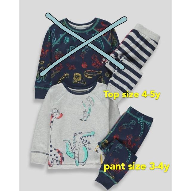 เติม size ให้แล้วครับ🎄ขายเป็นแพ็ค 2 ชุด 🌟New item แท้ 💯🎄Jungle Pyjama Set (18mths-5yrs) :  Don't Miss!