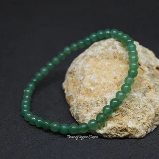 หินอเวนเจอรีน Green Aventurine ขนาด 4 มิล (แต่งสี) เสริมโชคลาภจากการเสี่ยงดวง การแข่งขัน กำไลหินนำโชค หินมงคล หินนำโชค