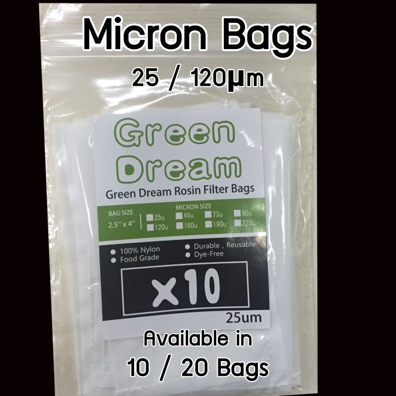 ถุงไมครอน ถุงโรซิ่น 25 & 120 ไมครอน μm แพ็ค10/20 ชิ้น วัสดุ Food Grade ใช้ซ้ำได้ Liquid Filter Bags Seperating Oil and W