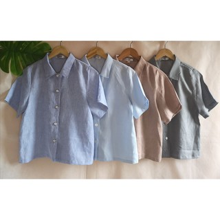 Linen Shirt Short Sleeve เสื้อเชิ้ตลินินแขนสั้น (Size M/L)