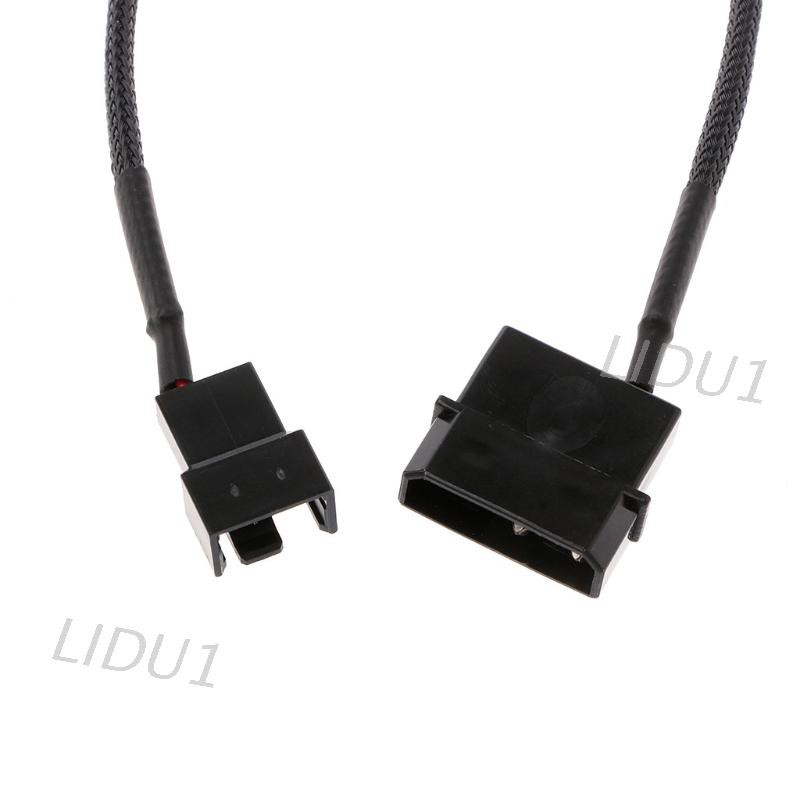 LIDU 4-Pin Molex Male To 3-Pin/4-Pin PWM Male Sleeved Fan Extension Adapter Cable