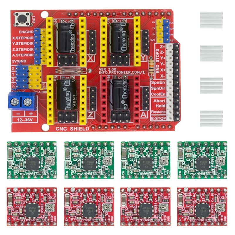 Cnc Shield V3 Engraving Machine 3d Printer 4pcs A4988 Driver Expansion Board For Arduino 2088