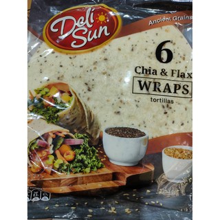 DeliSun 6 chia and Flax WRAPS Tortillas 360g