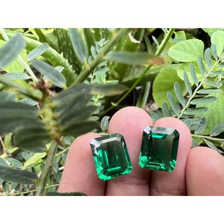 พลอยเทียมนาโนมรกต 12x10 MM 15 กะรัต (2 เม็ด) | Synthetic Nano Emerald 12x10 MM 15 cts (2 pieces)