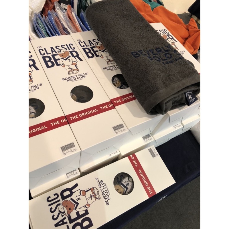 ผ้าขนหนูPOLO Classic Bear สีเทา