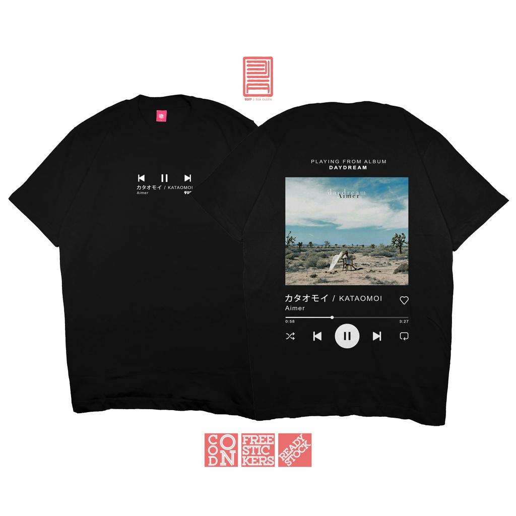 AIMER KATAOMOI DAYDREAM ALBUM PLAYLIST SONG ญี่ปุ่นเสื้อผ้าอะนิเมะมังงะเสื้อยืด DJA ผ้า