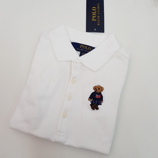 Sale📌Polo Ralph Lauren T shirt bear (Girl-White 2T)ของใหม่แท้