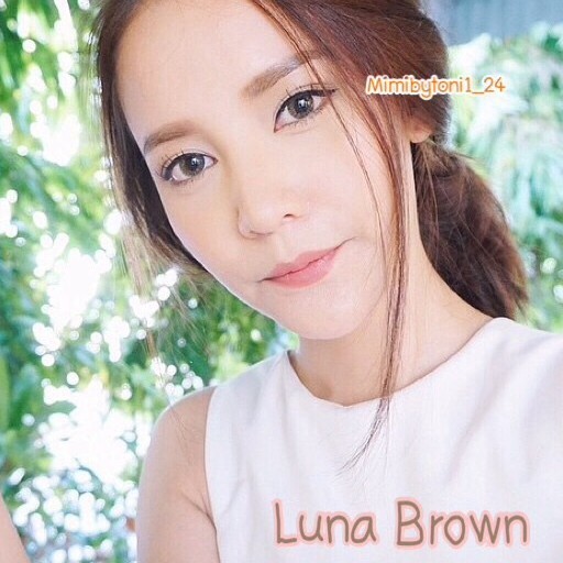 ขายดี คอนแทคเลนส์ Luna Brown ยี่ห้อ Mimibytoni มีมี่บายโทนี่  ขนาดเท่าตา สีสวย