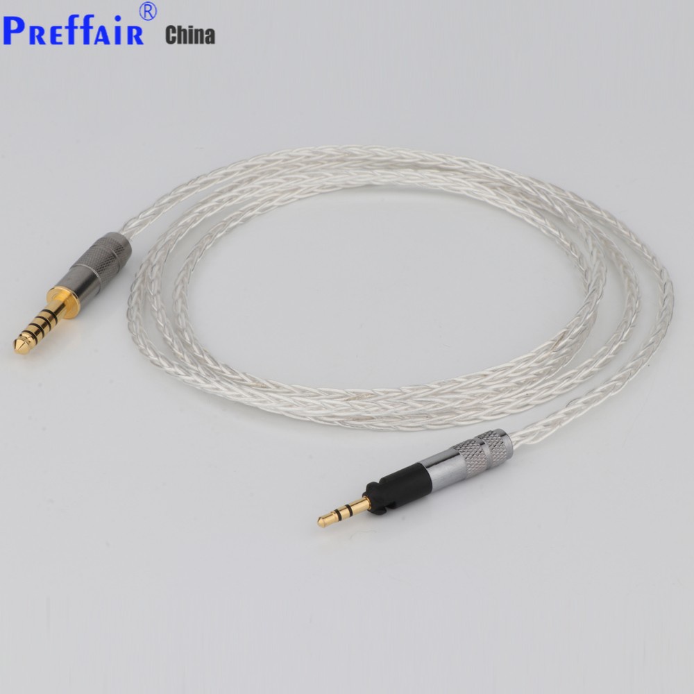 Preffair สายเคเบิลหูฟัง ชุบเงิน 8 แกน สําหรับ Sennheiser HD598 HD559 hd569 hd579 hd599 hd558 hd518 1 ชิ้น