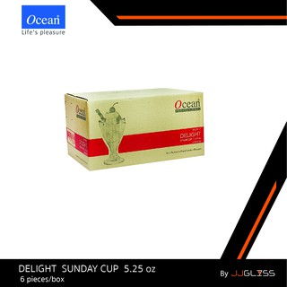 JJGLASS - (Ocean)  P02617 Delight Sunday Cup 5 1/4oz.. -  ถ้วยไอศครีม แก้วไอศกรีม โอเชียนกลาส บรรจุ 6 ใบ