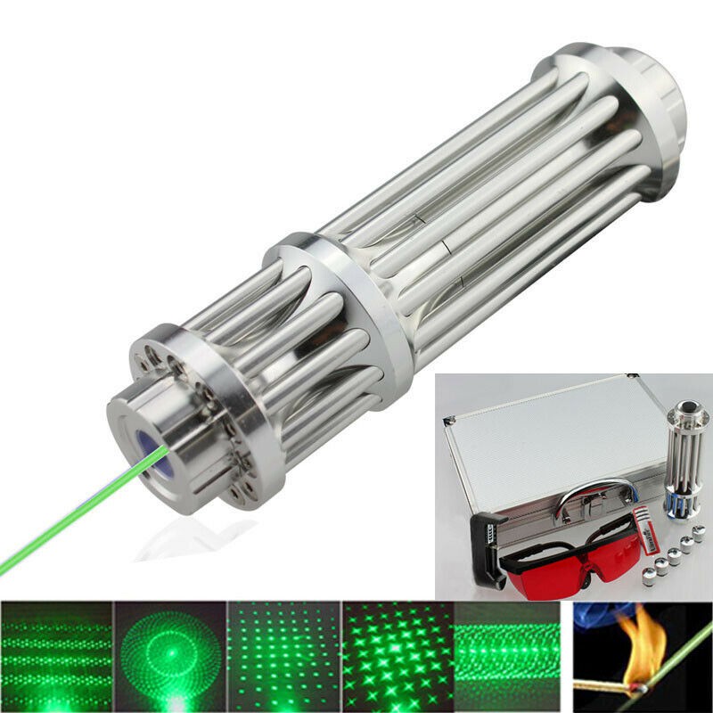 High Power ทหารเลเซอร์สีเขียว Pointer Gatlin 532NM 10000M Burning Lazer