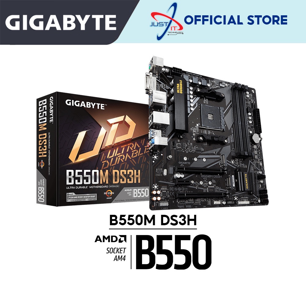 GIGABYTE B550M DS3H AM4 เมนบอร์ด Combo Deal AMD Ryzen 5 5600G / R5 5500 / 5600 / Ryzen 5 5600X / Ryz