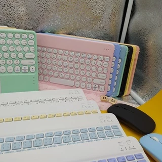 【คีย์บอร์ดไทย / เมาส์ไร้สาย】ใช้ได้กับโทรศัพท์มือถือ แท็บเล็ต คอมพิวเตอร์ Wireless Bluetooth keyboard แป้นพิมพ์ทัชแพด RGB