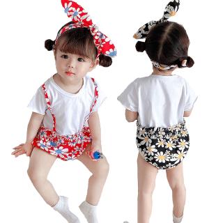 Toddler Infant  Newborn Baby Girls Floral Bodysuit Romper Jumpsuit+Headband Set Outfit