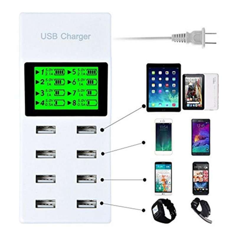 ลดราคา USB charger US Plug 8 in 1 8port USB #สินค้าเพิ่มเติม สายต่อจอ Monitor แปรงไฟฟ้า สายpower ac สาย HDMI