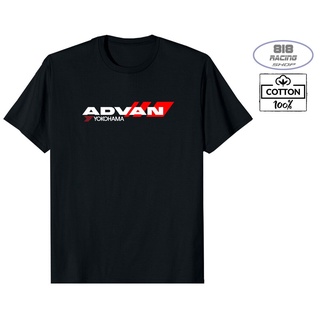 สตรีทแฟชั่น เสื้อยืด Racing Sport [BLACK] [COTTON 100%] [ADVAN [1]]คอกลมสามารถปรับแต่งได้