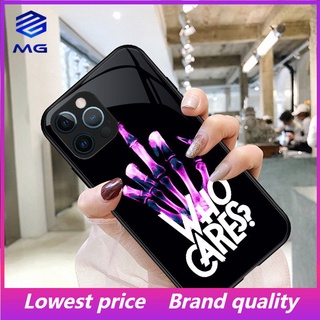 Mg TIKTOK เคสโทรศัพท์มือถือกระจกนิรภัย ลายหัวกะโหลก สําหรับ iPhone 14 14max 14promax 13 13Pro 13Promax 12ProMax 11 7plus 8plus XR XS X XSMAX 11ProMax 11pro 12 12pro