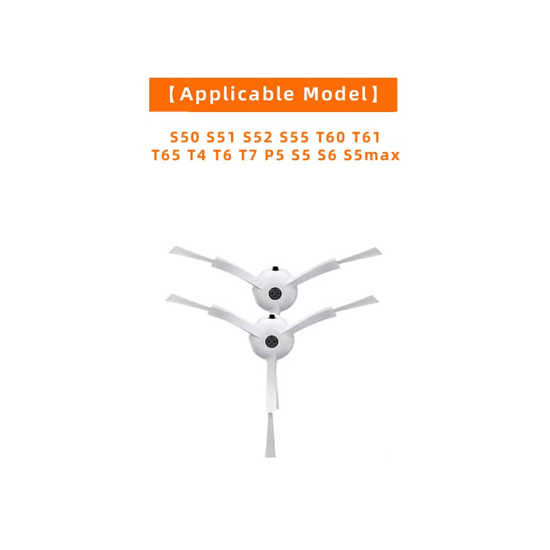แปรงด้านข้าง 3 มุม สีขาว สําหรับ Roborock S50 S51 S52 S55 T60 T61 T65 T4 T6 T7 P5 S5 S6 S5max S4 E4