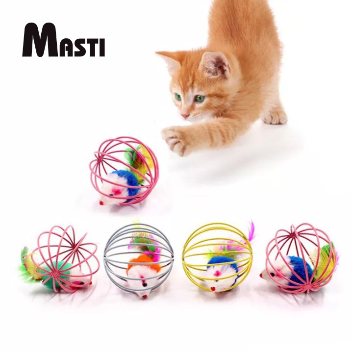 MASTI บอลกรงหนู ของเล่นแมว ( คละสี ) LI0184
