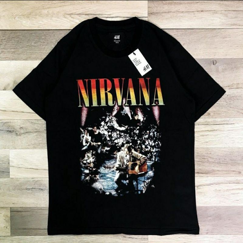 เสื้อยืด Nirvana BAND H&M ฟรีสติ๊กเกอร์