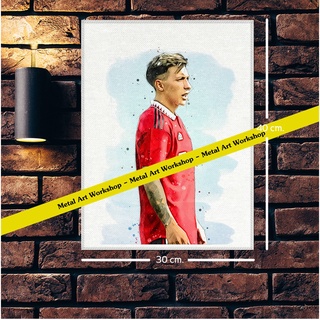 โปสเตอร์ ผ้าแคนวาส Manchester United Lisandro Martinez แนวภาพวาดศิลปะนักบอลสวยๆ