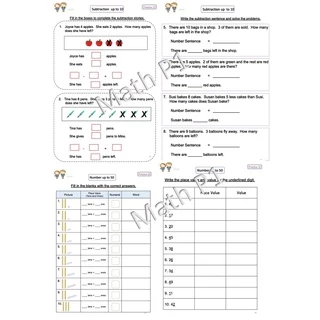 ใบงาน Mathematics ป.1 EP/MEP/MSEP | ครบ 2 เทอม พิมพ์สีทั้งเล่ม 117 หน้า พร้อมแบบฝึกหัด+เฉลย