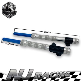 NJ RACING PK กระบอกโช๊คหน้าแต่ง+แกนสีน้ำเงิน ( รุ่นดรัมเบรค ) WAVE100 /110  / 125 ดรีม รุ่นดรัมเบรคหน้า พร้อมใช้งาน