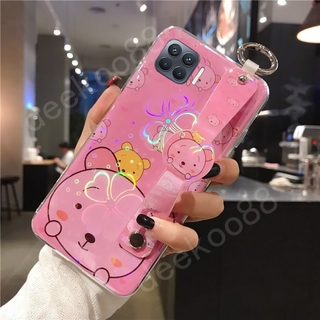 เคสโทรศัพท์ OPPO A93 Casing With Wristband Holder Silicone Phone Case TPU Cute Cartoon Bear Back Cover OPPOA93 เคส