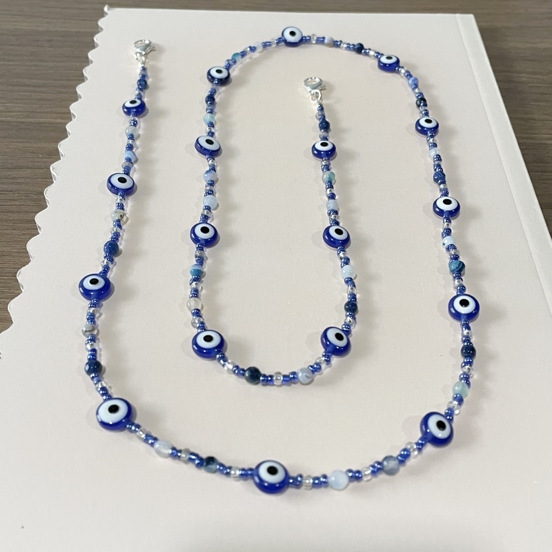 สายคล้องหน้ากากอนามัย 🧿 ดวงตาปีศาจ สายคล้องแมส Evil Eye Mask Necklace 60cm 70cm 80cm