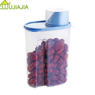 jujiajia ขวดเก็บผงซักผ้า PP ปากเฉียงพร้อมถ้วยตวง