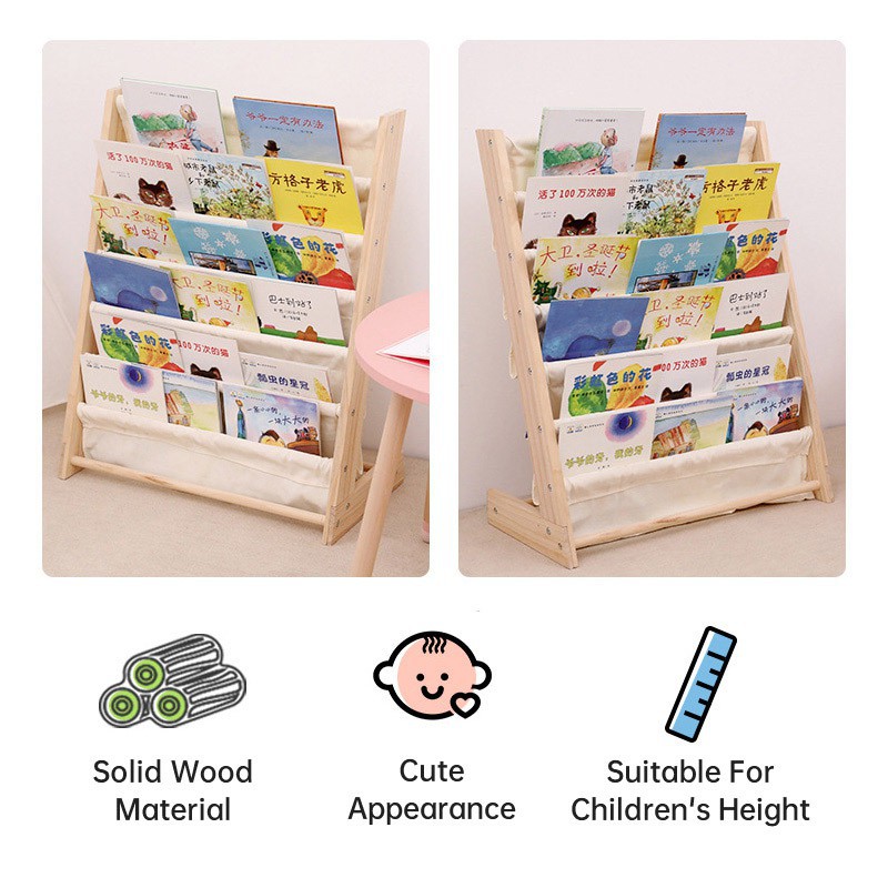 APOLLO Kids Book Shelf Storage Solid Wood bookshelf Floor-to-ceiling ...