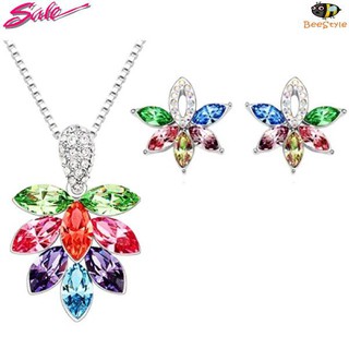 MiStyle ชุดเครื่องประดับ คริสตัล ตุ้มหู ต่างหู สร้อยคอ จี้ Jewelry Gift Set - SPARKLING 0850