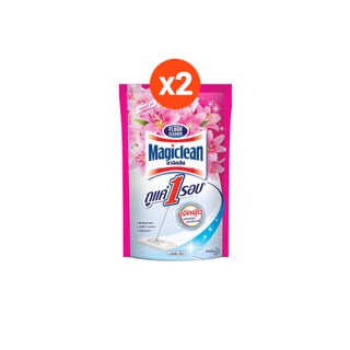 [แพ็ค2] [ใหม่] Magiclean มาจิคลีน ผลิตภัณฑ์ทำความสะอาดพื้น สีชมพู กลิ่นลิลลี่ บูเก้ 750 มล. (ถุงเติม):ลิลลี่ บูเก้