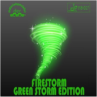 ยางปิงปอง Der Materialspezialist Firestorm Green ยางเม็ดสั้น