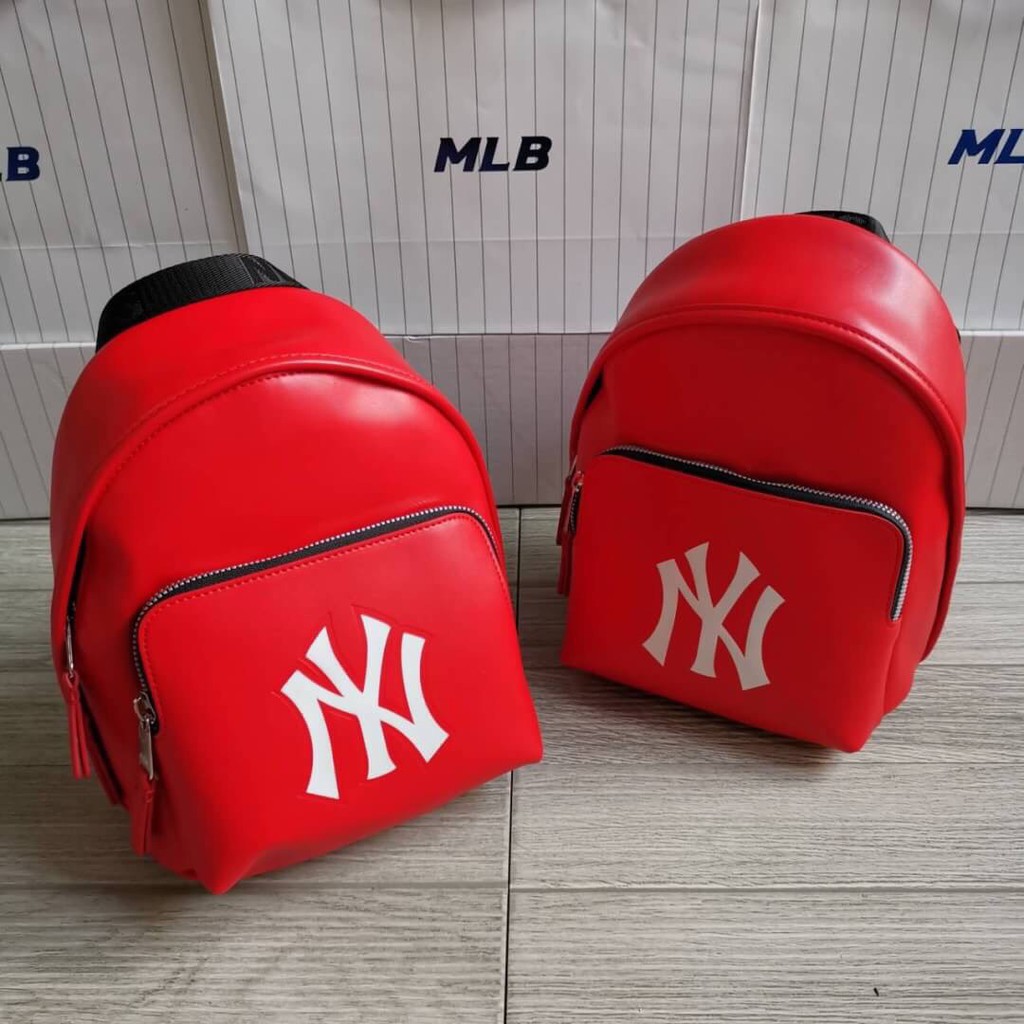 พร้อมส่ง กระเป๋า สะพาย MLB mini backpack ใบเล็ก logo NY หนัง PU