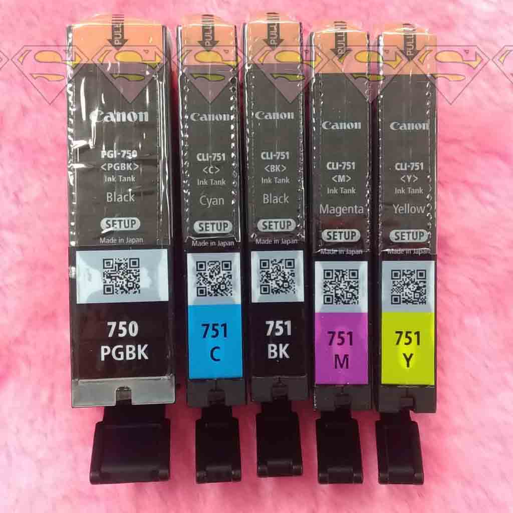 ตลับหมึกแท้ CANON 750 PGBK/751C/751BK/751M/751Y (ไม่มีกล่อง NO BOX)