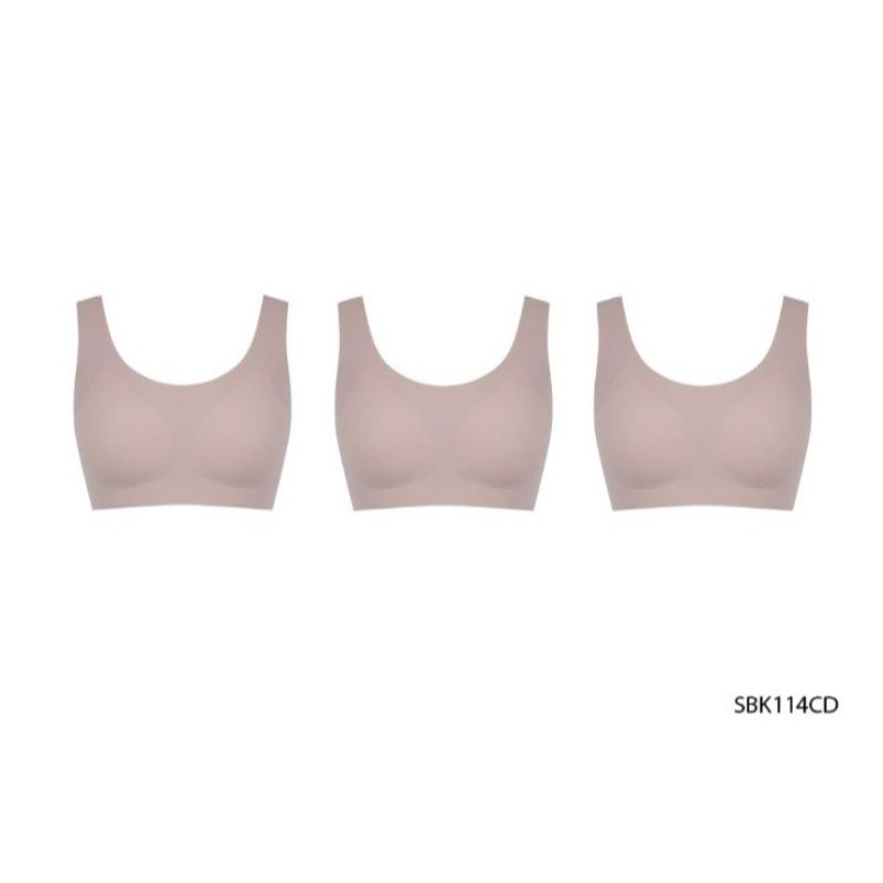 (Set 3 ชิ้น รุ่นคอ ยู) Sabina เสื้อชั้นใน Invisible Wire (ไม่มีโครง) รุ่น Soft Collection รหัส SBK11