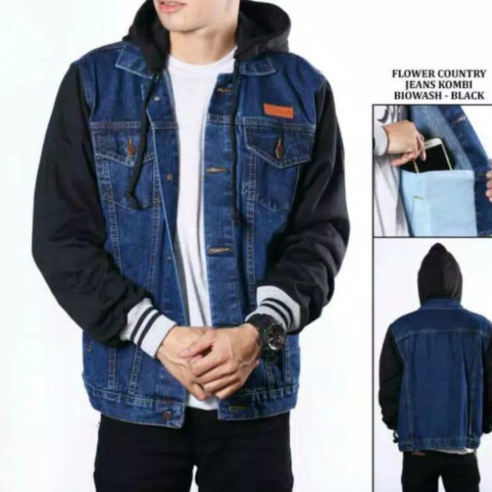 Qls jeans/ denim/men& 39;s เสื้อแจ็คเก็ตผ้าฟลีซผสม