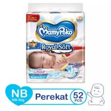 Pampers Mamypoko Royal Soft NB52/ ทารกแรกเกิด Pempes / Mamypoko ชนิดกาว NB 52