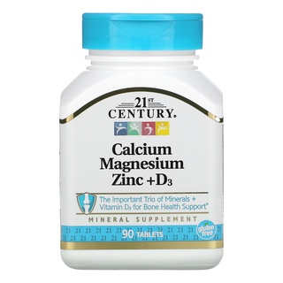 Calcium Magnesium Zinc +D3 - 21st Century แคลเซียม แมกนีเซียม ซิงค์ +D3 (90 เม็ด)