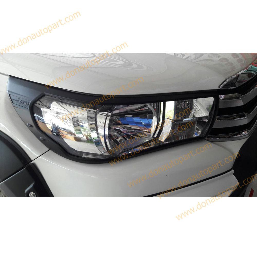 ครอบ ไฟ หน้า revo ครอบไฟหน้า โตโยต้า รีโว้ toyota revo แต่ง ไม่top ไม่ท็อป โคมธรรมดา 2015-2019 สีดำด