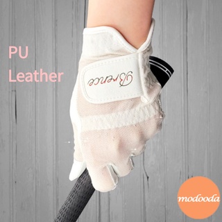 เกาหลี [BRENCE] See-through/ PU Leather/  ถุงมือกอล์ฟหญิง (มือซ้ายและมือขวา)Golf gloves/