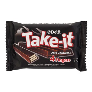 เดลฟี่ช็อกโกแลตดาร์กสอดไส้เวเฟอร์ 37กรัม Delphi Dark Chocolate Wafer Filled 37g.