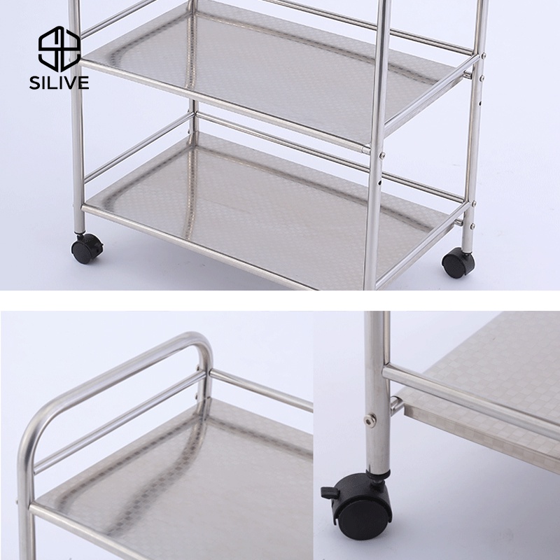 Silive Shop รถเข็นอาหาร แข็งแรง ชั้นวางของ รถเข็นสแตนเลส รุ่นหนา คุณภาพดี  # B-D111 รูปที่ 6